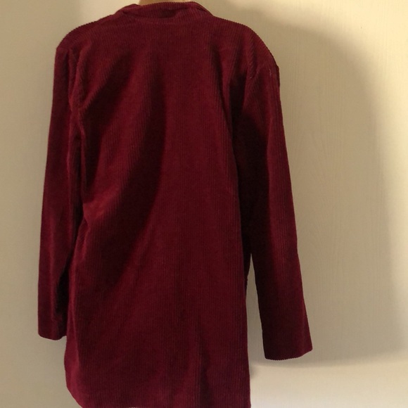 Woman’s VTG Y2k rare burgundy Corduroy button wine blazer coat with pockets - Picture 7 of 12